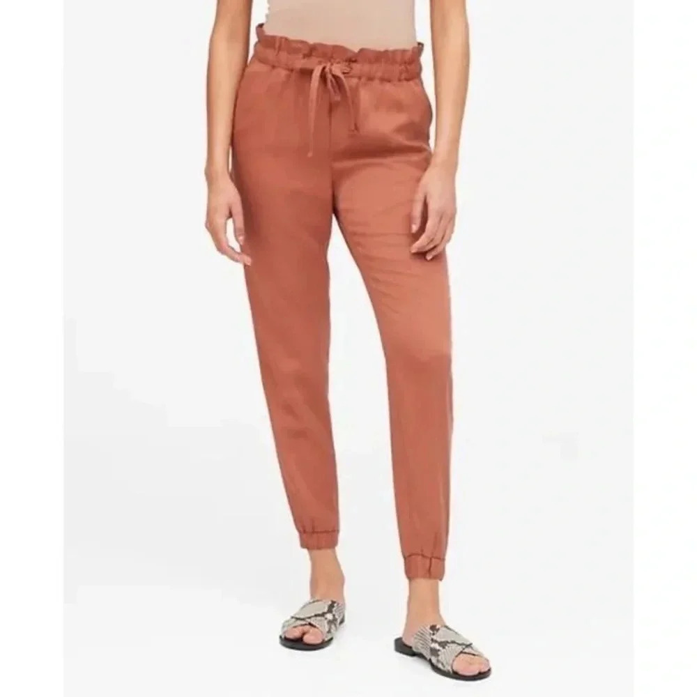 Banana Republic Paperbag Waist Balloon Joggers Relaxed Fit Pants Rust Size XS